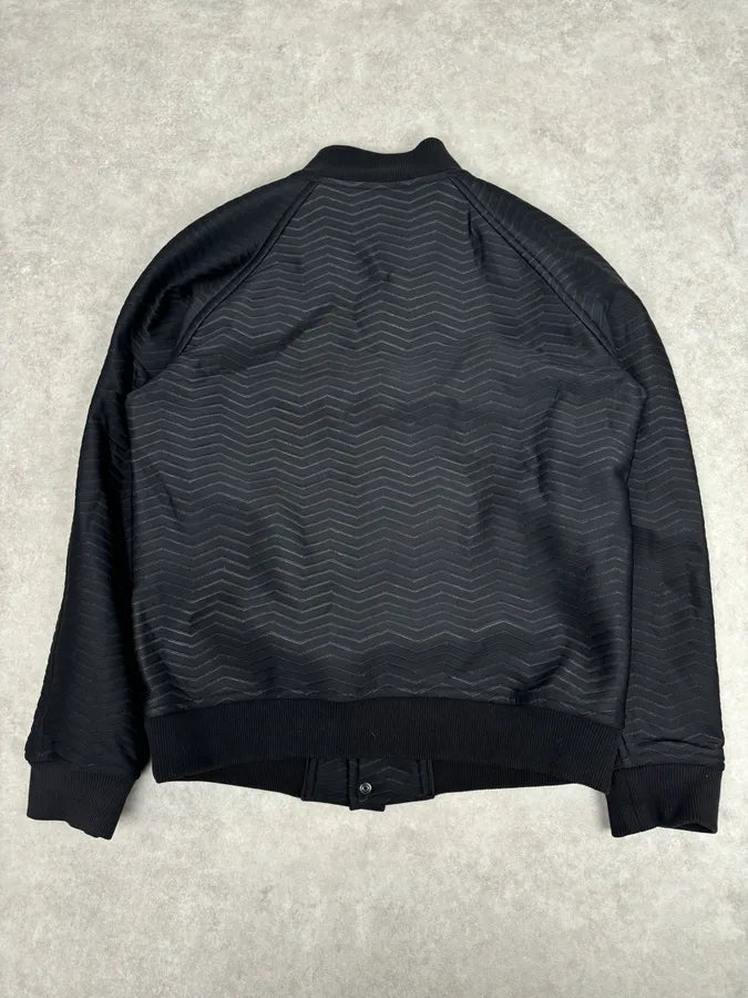 A2013 Emporio Armani Black Patterned Bomber Jacket rdieMVb 4