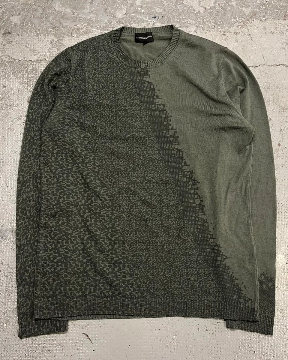 Emporio Armani Khaki Wool Asymmetrical Sweater QnbSfPQ 0