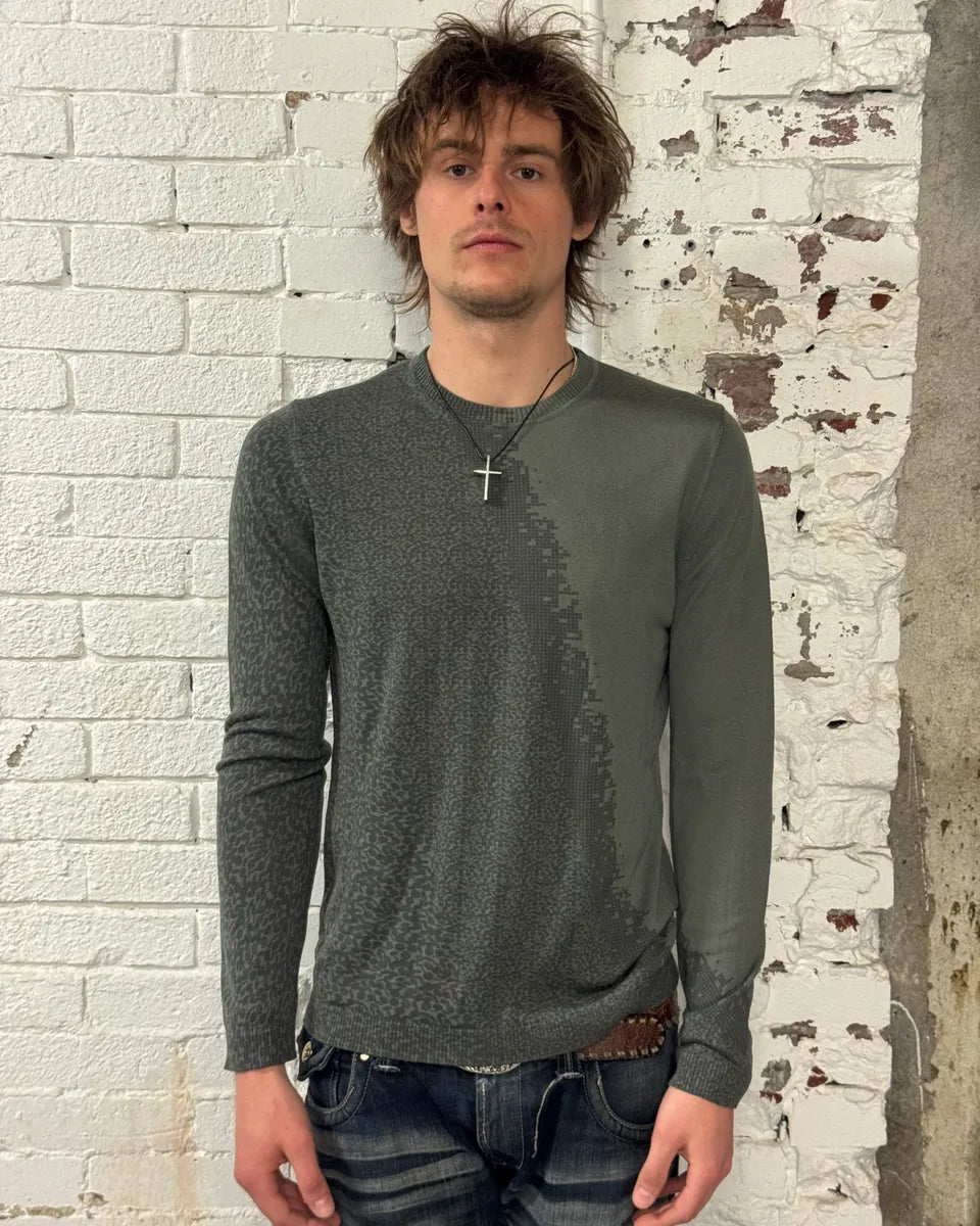 Emporio Armani Khaki Wool Asymmetrical Sweater QnbSfPQ 1