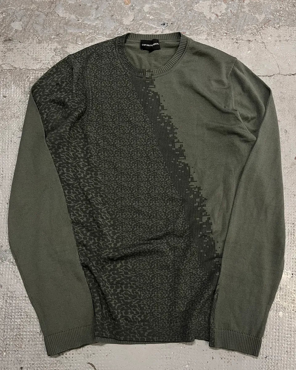 Emporio Armani Khaki Wool Asymmetrical Sweater QnbSfPQ 3