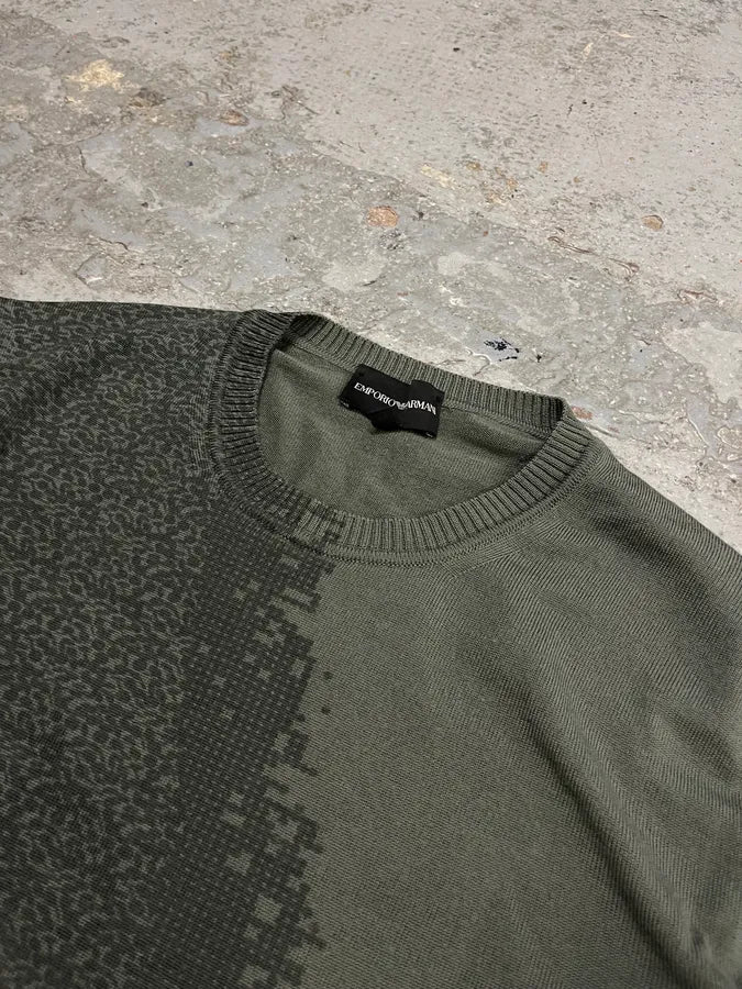 Emporio Armani Khaki Wool Asymmetrical Sweater QnbSfPQ 4