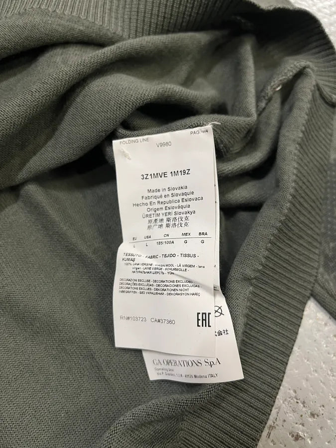 Emporio Armani Khaki Wool Asymmetrical Sweater QnbSfPQ 8