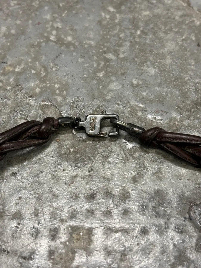 Emporio Armani Leather Chain Cross Necklace OoWPrPs 5