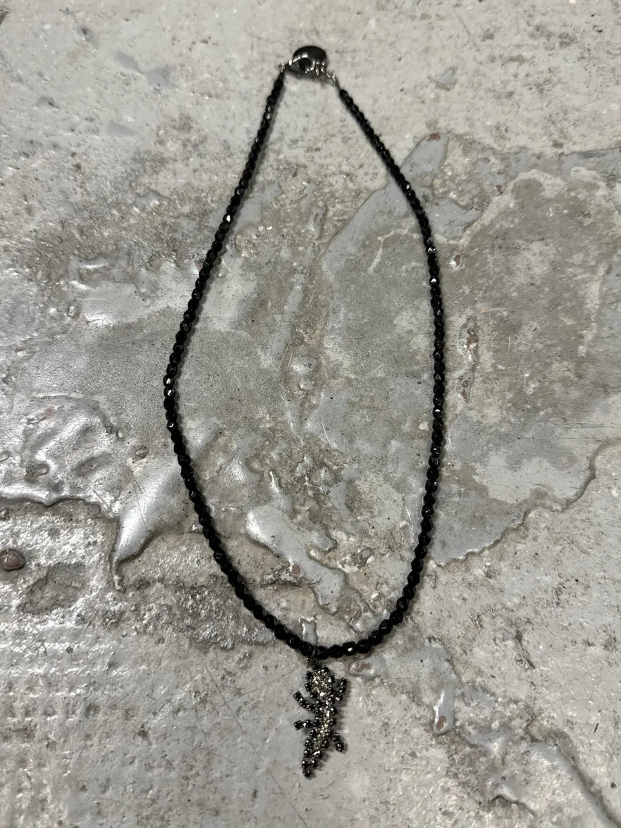 Emporio Armani Lizard Pendant Crytal Pearl Necklace vvUseOL 0