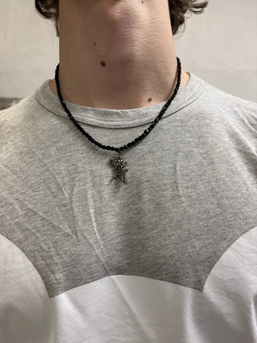 Emporio Armani Lizard Pendant Crytal Pearl Necklace vvUseOL 1
