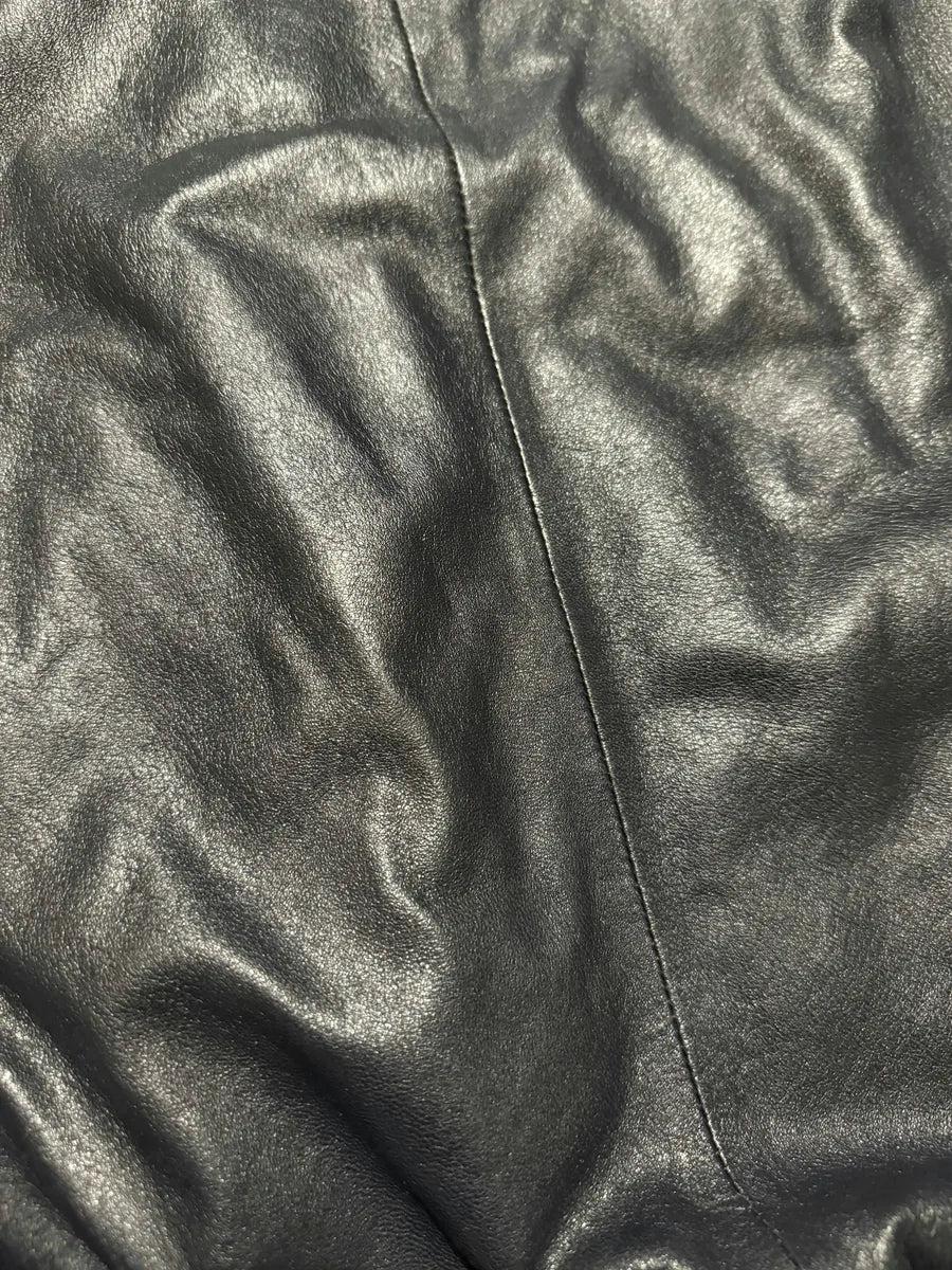 Emporio Armani Minimalist Black Navy Leather Jacket saEBHgI 6