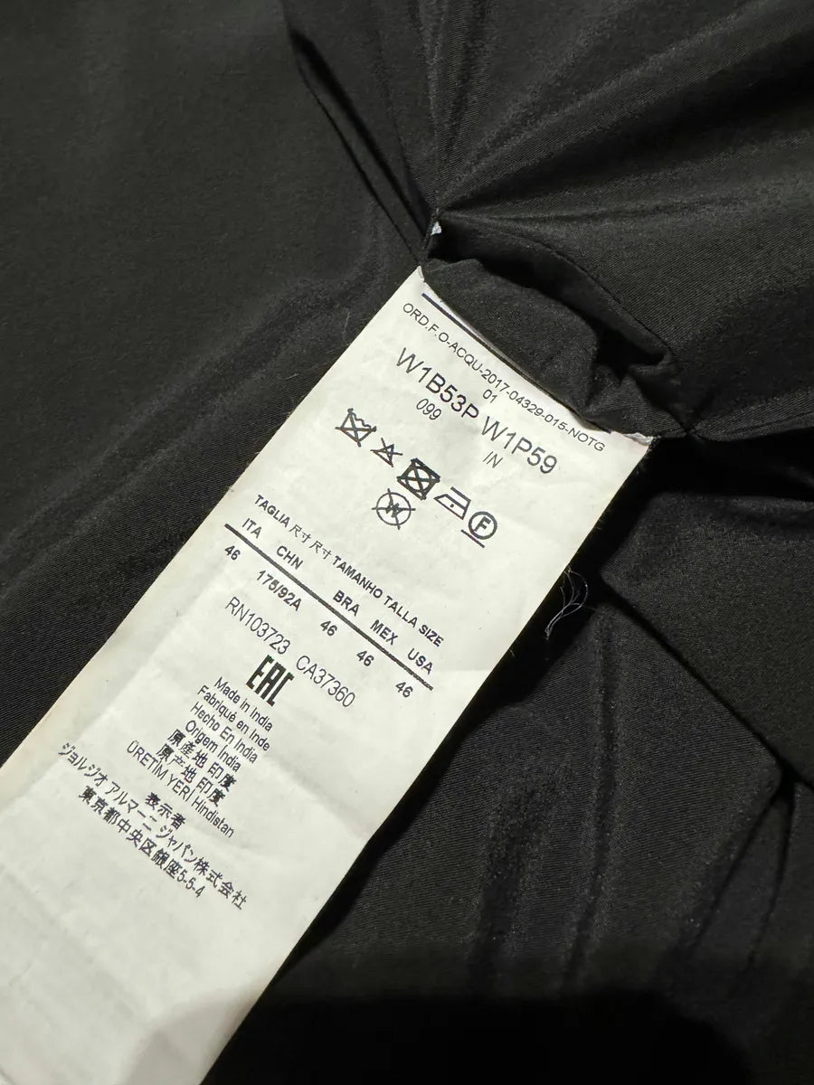 Emporio Armani Minimalist Black Navy Leather Jacket saEBHgI 8