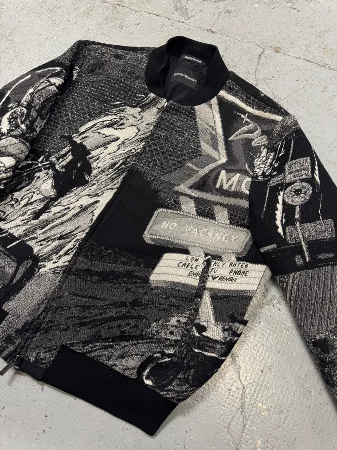 Emporio Armani Motel Black & White Bomber yqBrQOV 5