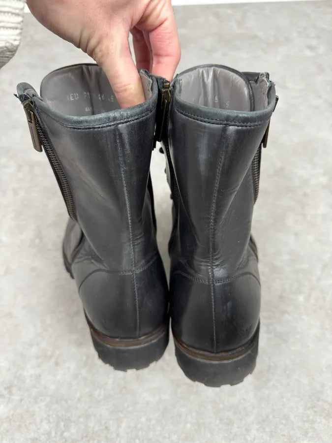 Emporio Armani Multi Zips Black Leather Boots svgEknq 3