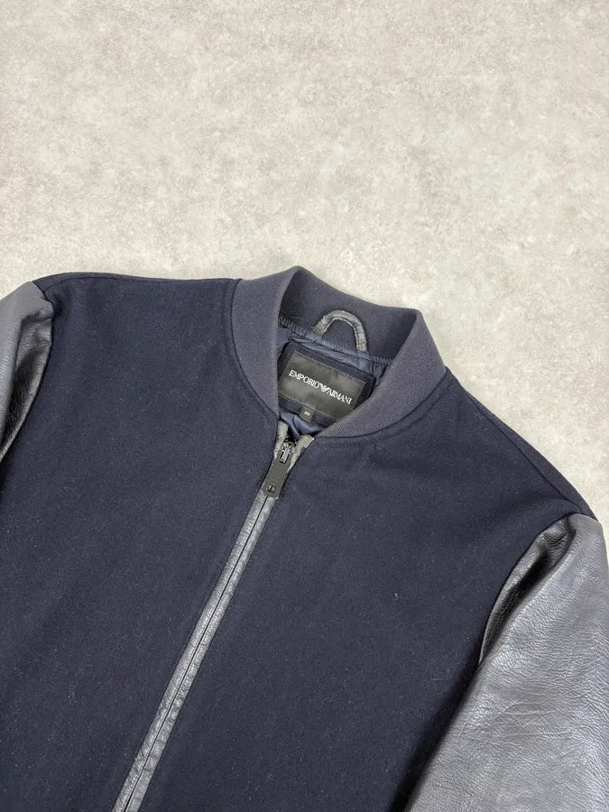 Emporio Armani Navy & Black Wool Bomber Jacket yJGuDNr 3
