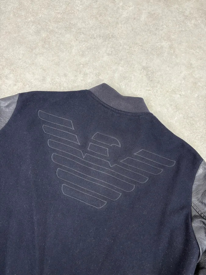 Emporio Armani Navy & Black Wool Bomber Jacket yJGuDNr 6