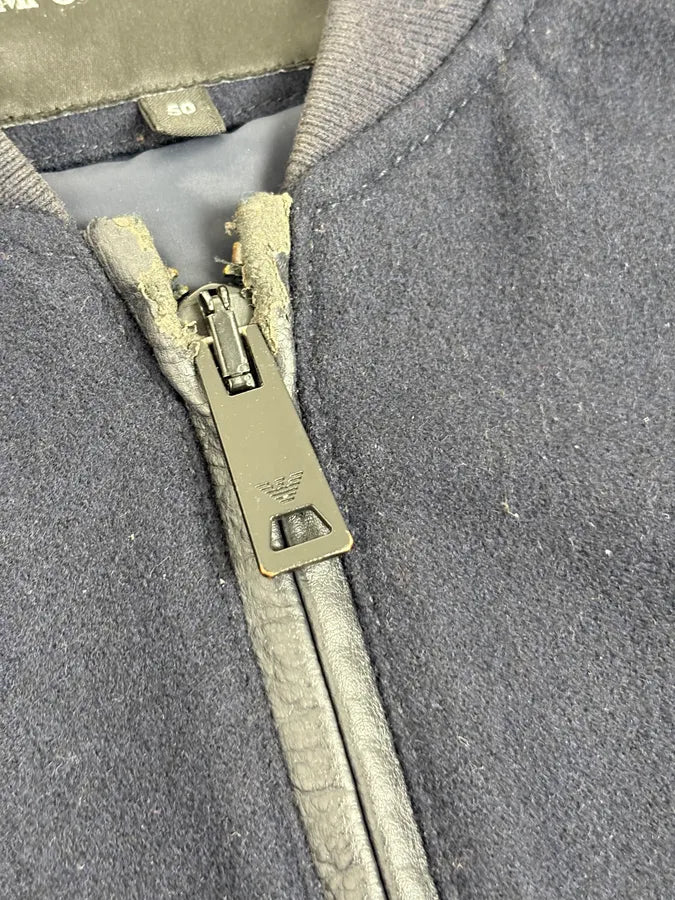 Emporio Armani Navy & Black Wool Bomber Jacket yJGuDNr 8