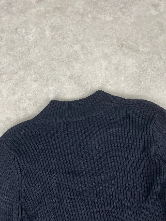 Emporio Armani Navy Asymmetrical Collar Sweater HcDlsiE 7