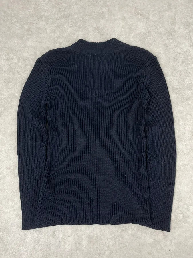 Emporio Armani Navy Asymmetrical Collar Sweater HcDlsiE 6