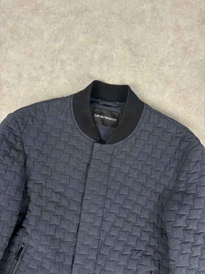 SS2018 Emporio Armani Navy Nylon Quilted Bomber Jacket FjLzJwy 3
