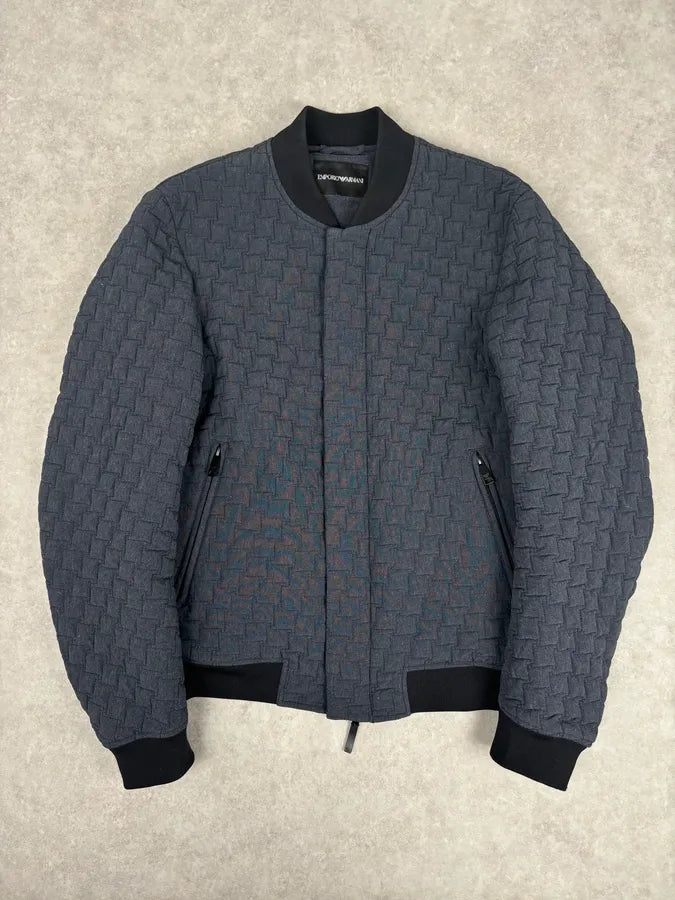 SS2018 Emporio Armani Navy Nylon Quilted Bomber Jacket FjLzJwy 0