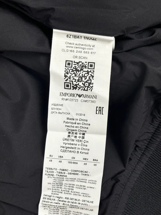 SS2018 Emporio Armani Navy Nylon Quilted Bomber Jacket FjLzJwy 10