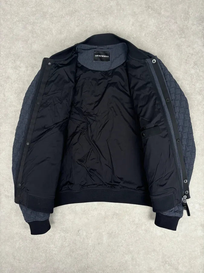 SS2018 Emporio Armani Navy Nylon Quilted Bomber Jacket FjLzJwy 6