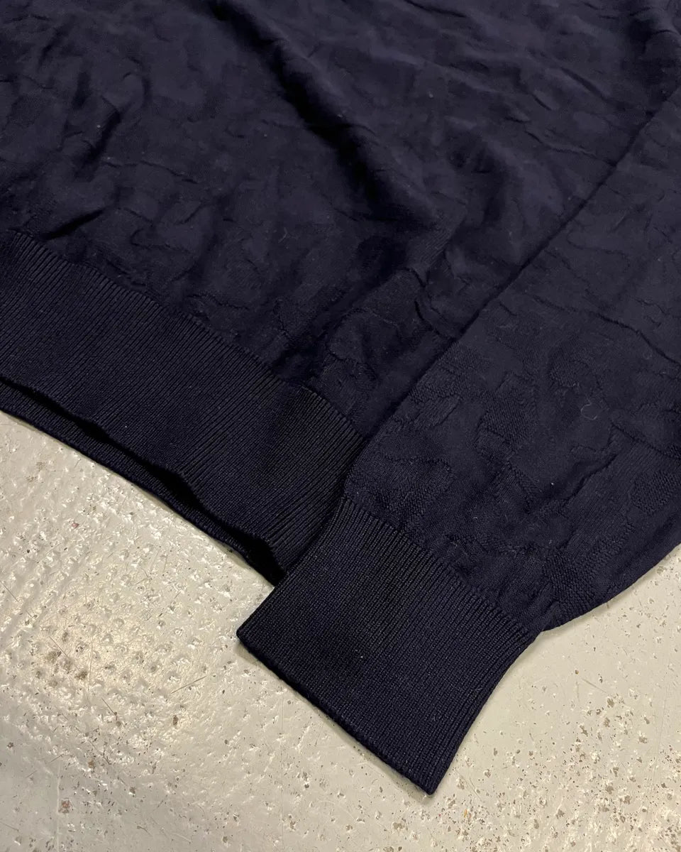 Emporio Armani Navy Textured Sweater nZUeCnK 5