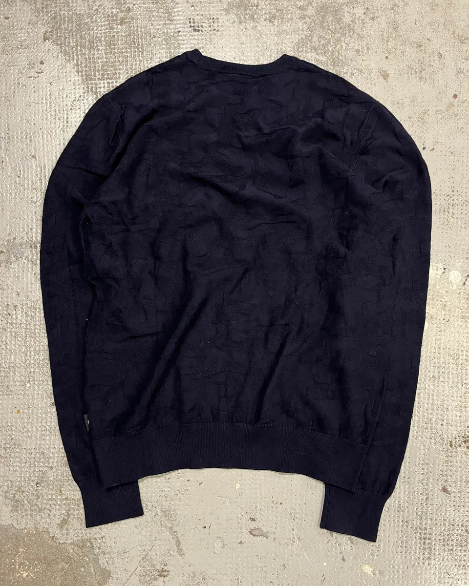 Emporio Armani Navy Textured Sweater nZUeCnK 6