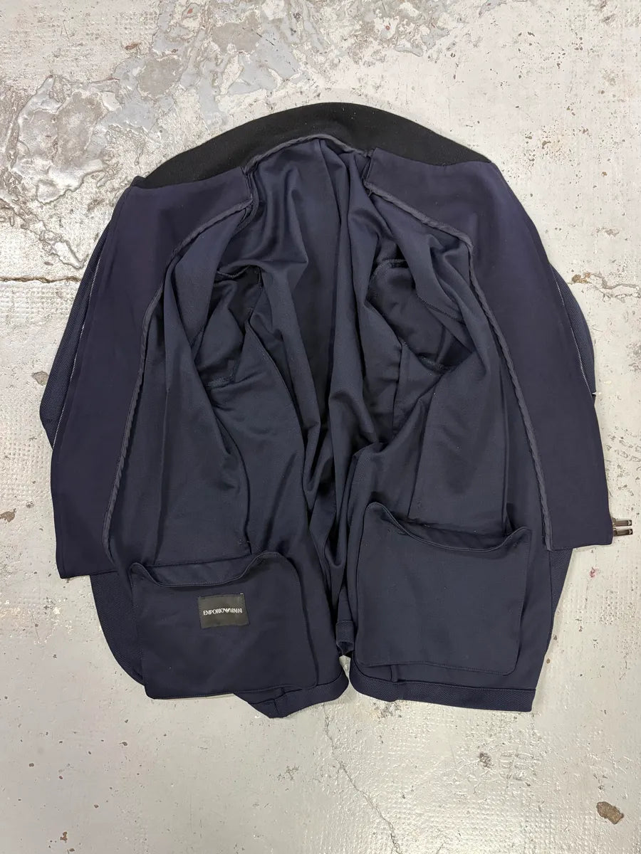 AW2013 Emporio Armani Navy Wool Layered Blazer Jacket WiUFyIY 6