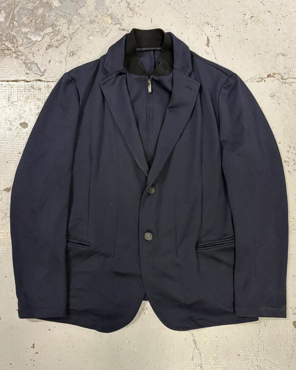 AW2013 Emporio Armani Navy Wool Layered Blazer Jacket WiUFyIY 0