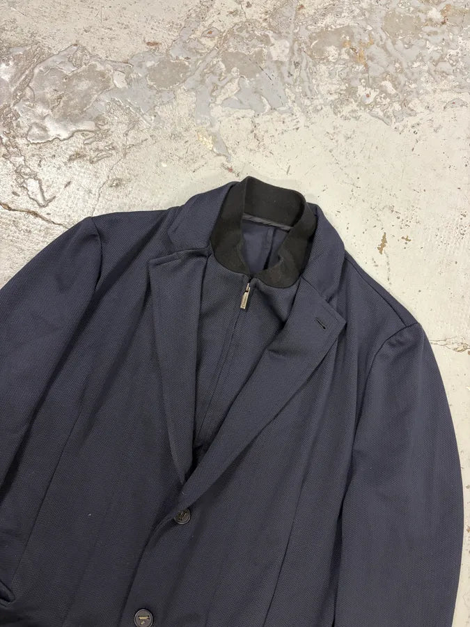 AW2013 Emporio Armani Navy Wool Layered Blazer Jacket WiUFyIY 3