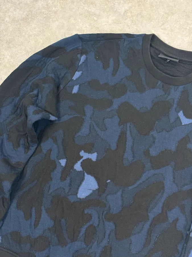 SS2018 Emporio Armani Navy Wool Camouflage Sweater QeFZzxC 6