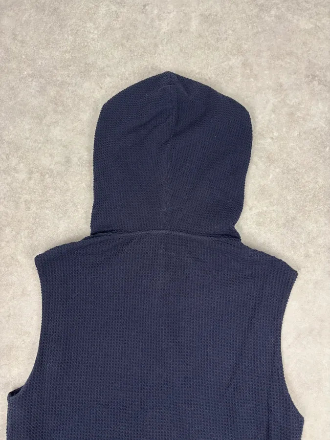 Emporio Armani Navy Asymmetrical Zip Hooded Vest  RFNleEy 5