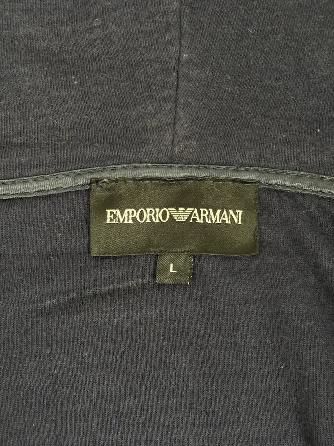 Emporio Armani Navy Asymmetrical Zip Hooded Vest  RFNleEy 7