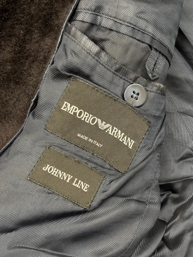 SS2013 Emporio Armani Navy Wool Removable Fur Collar Blazer Jacket fRXRzFu 7