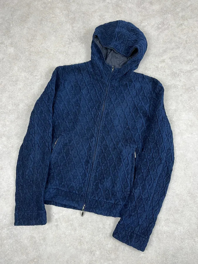 Emporio Armani Navy Wool Zip-up Hoodie bNxgbju 3