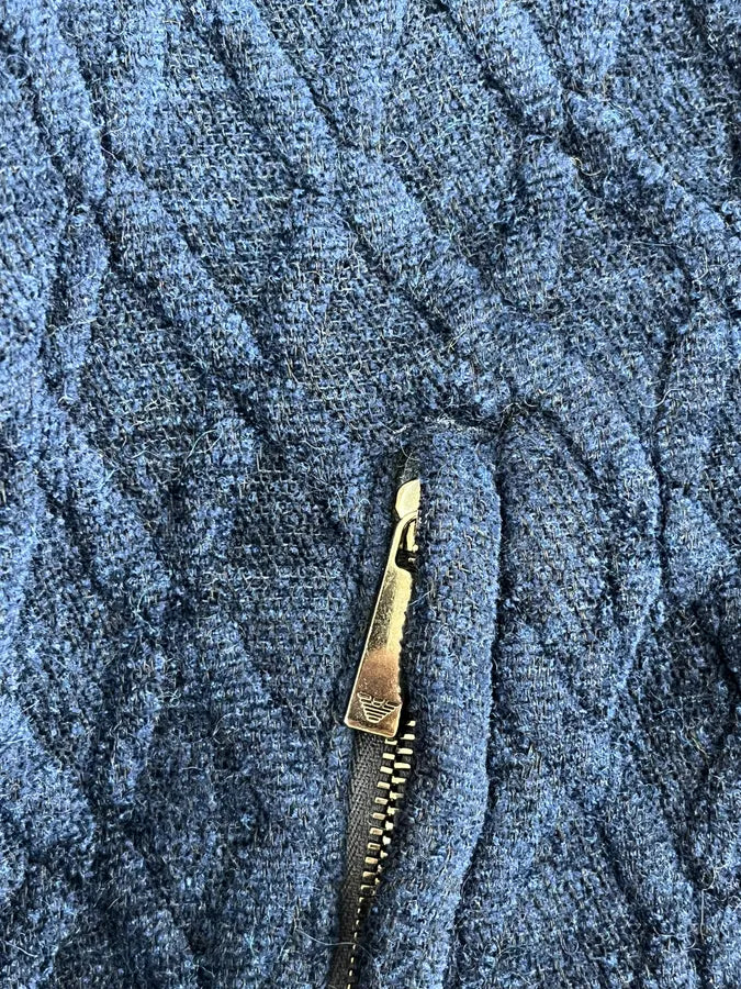 Emporio Armani Navy Wool Zip-up Hoodie bNxgbju 9