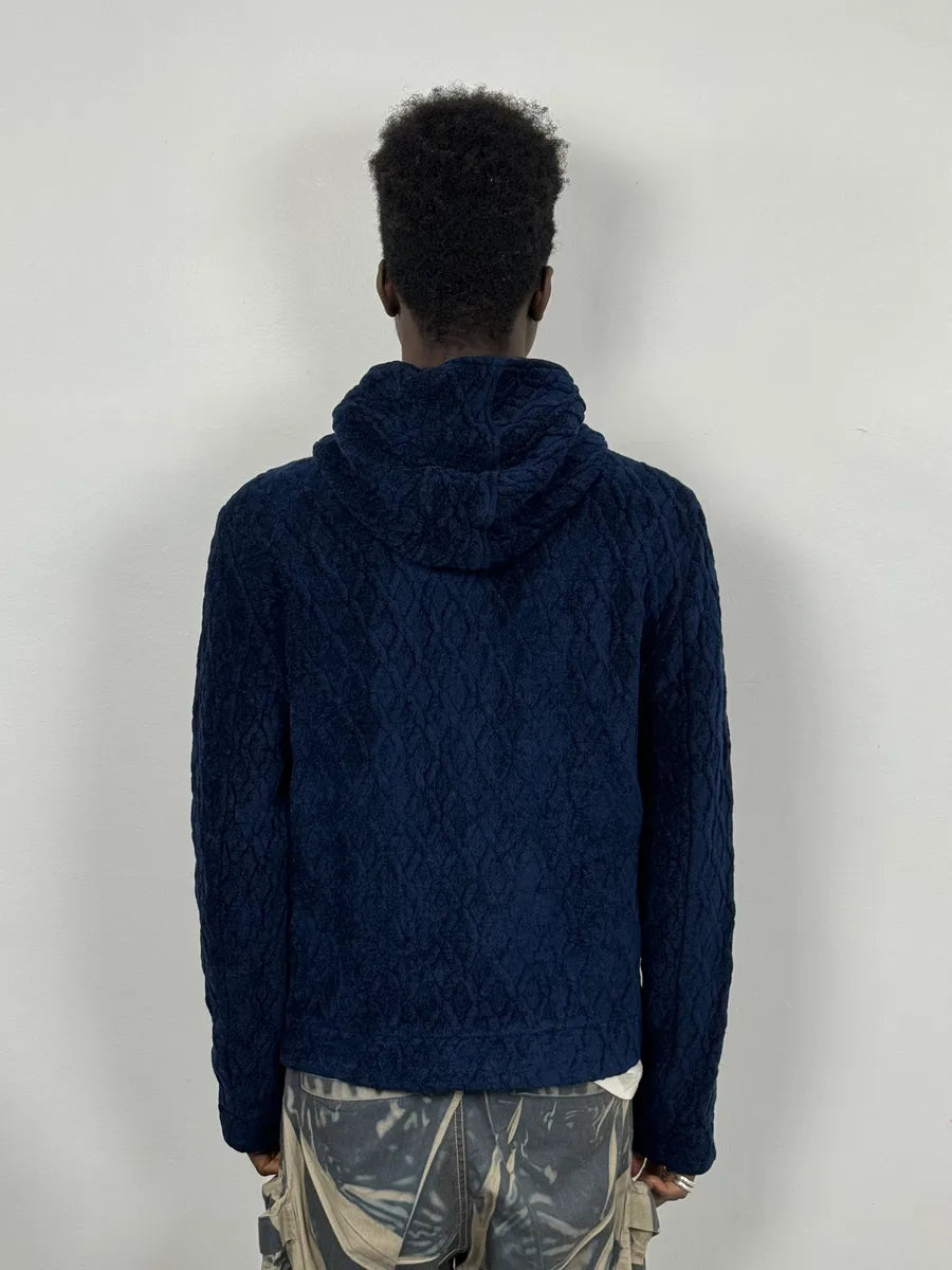 Emporio Armani Navy Wool Zip-up Hoodie bNxgbju 2