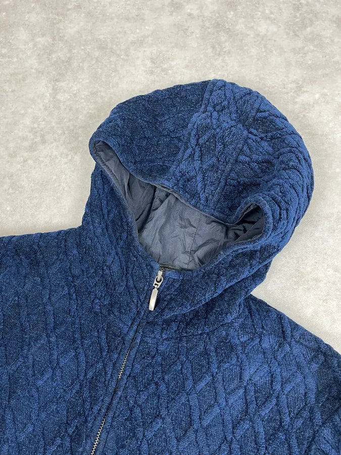 Emporio Armani Navy Wool Zip-up Hoodie bNxgbju 4