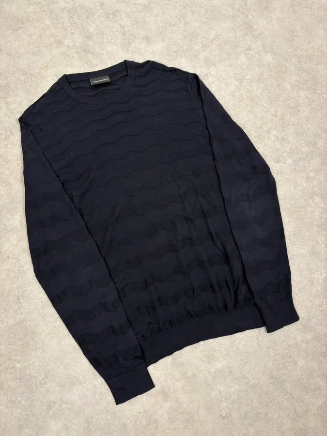 AW2019 Emporio Armani Navy Zigzag Classy Sweater NATCTEO 3