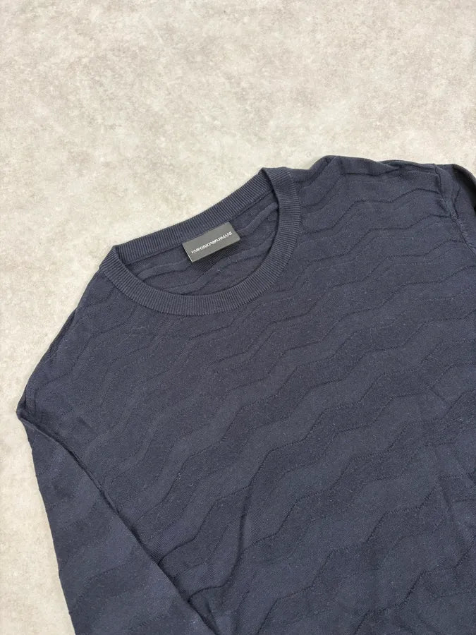 AW2019 Emporio Armani Navy Zigzag Classy Sweater NATCTEO 4