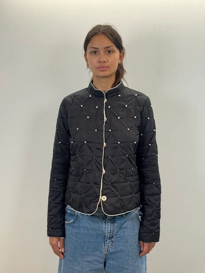 Emporio Armani Pearls Mao Collar Puffer Jacket sMstBUF 1
