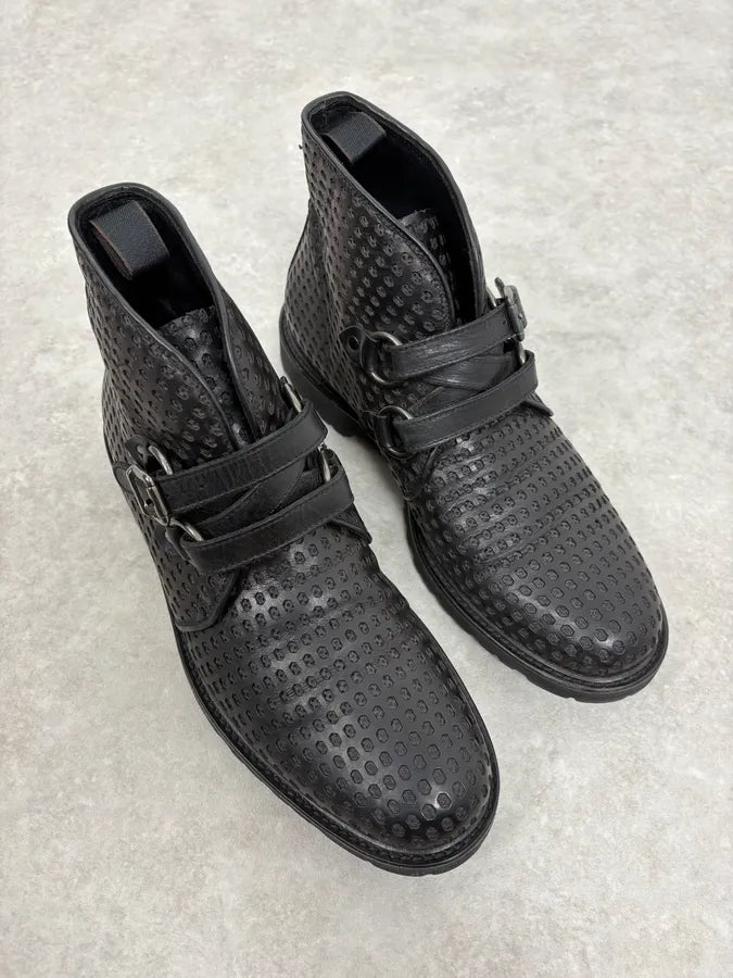 Emporio Armani Perfored Premium Leather Boots KwZkjfg 3