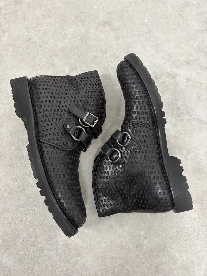 Emporio Armani Perfored Premium Leather Boots KwZkjfg 5