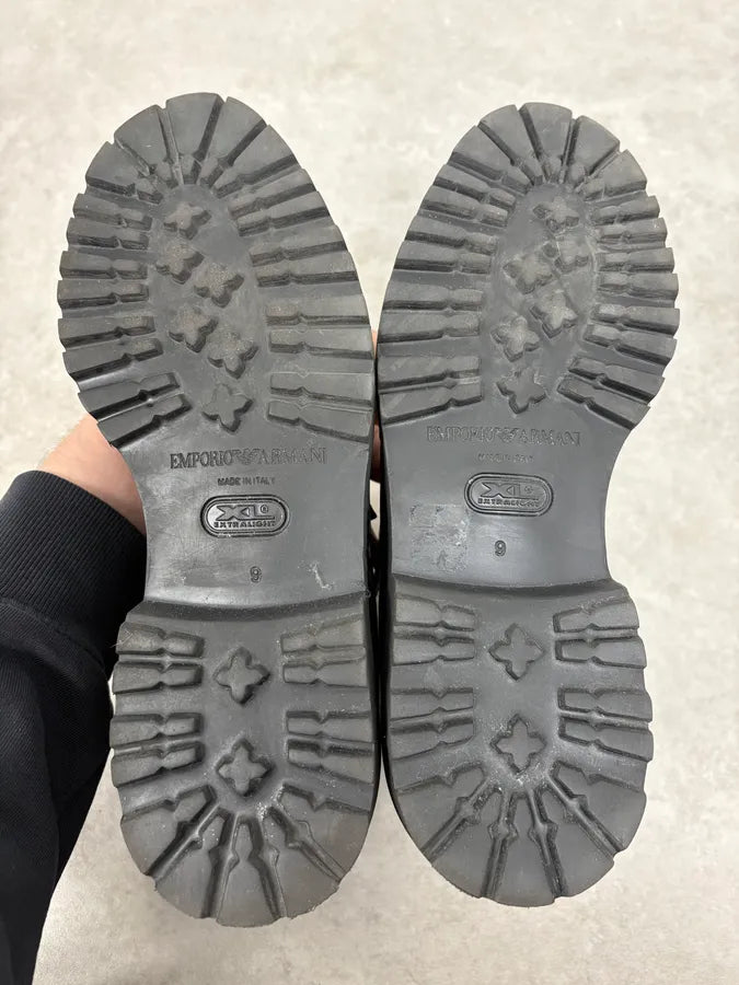 Emporio Armani Perfored Premium Leather Boots KwZkjfg 7