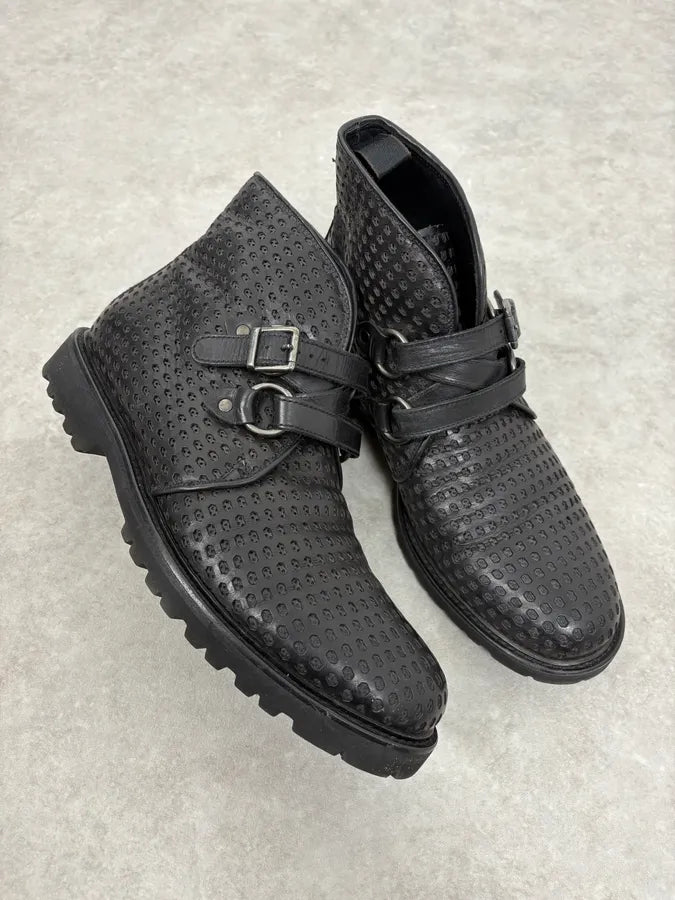 Emporio Armani Perfored Premium Leather Boots KwZkjfg 4