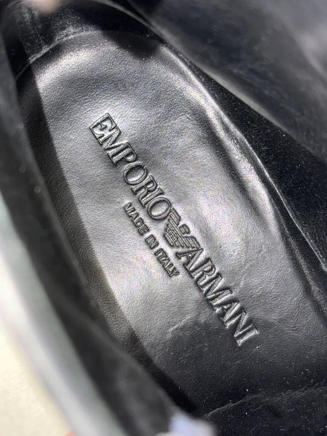 Emporio Armani Perfored Premium Leather Boots KwZkjfg 9