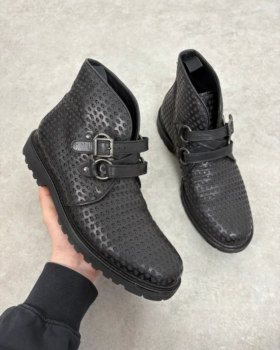 Emporio Armani Perfored Premium Leather Boots KwZkjfg 0