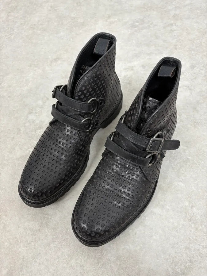 Emporio Armani Perfored Premium Leather Boots KwZkjfg 2