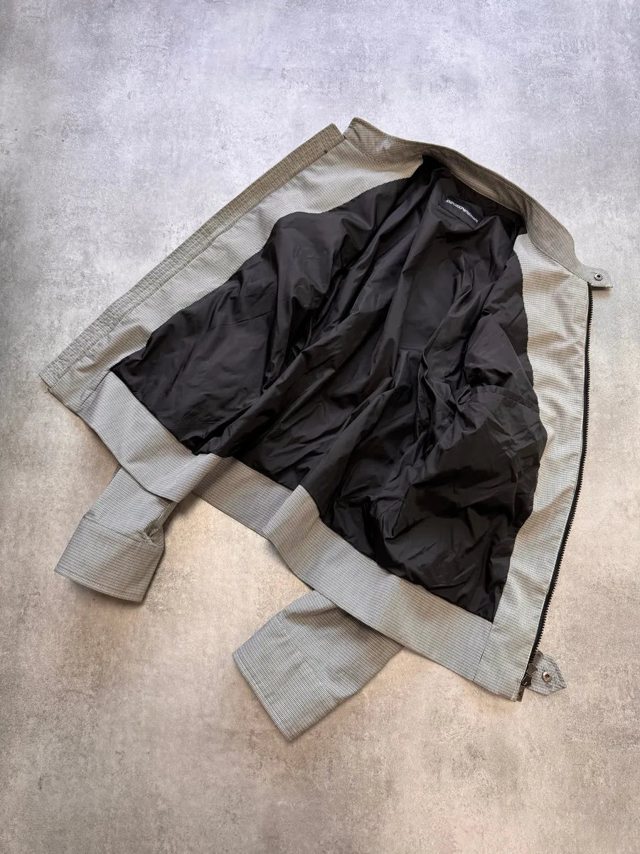 2000s Emporio Armani Chekered Grey Jacket JvoTTWt 4