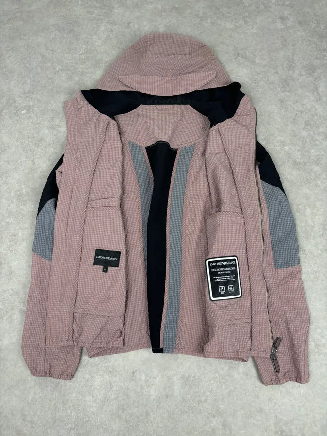 AW2020 Emporio Armani Rose Nylon Windbreaker Jacket daelMqK 6