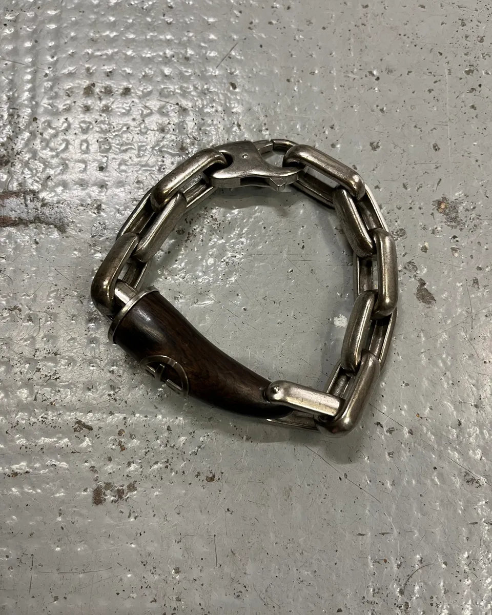 Emporio Armani Stainless Steel Chain Wood Horn Bracelet LFSyikX 1