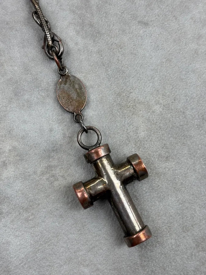 2000s Emporio Armani Steel Cross Pendant Necklace vzbBfIn 5