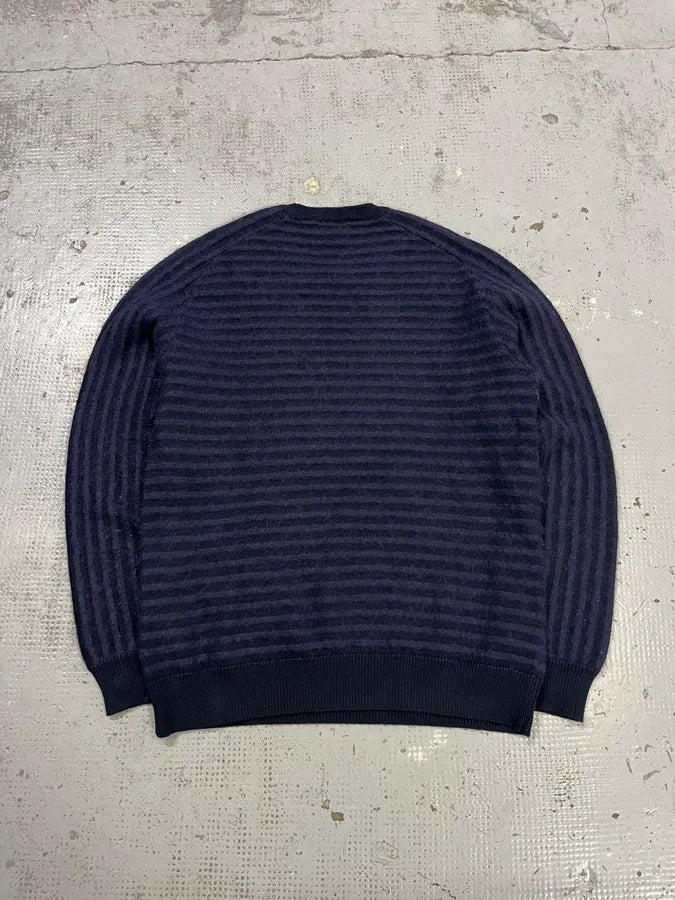 Emporio Armani Striped Navy Wool Sweater avOODLg 6
